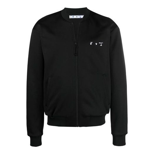 Off-White SS21 Logo Zipper Long Sleeves Jacket Version Black OMBD023S21FAB0011001