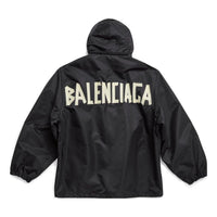 Balenciaga Tape Type Hooded Windbreaker Jacket 'Black' 738762TLO251000