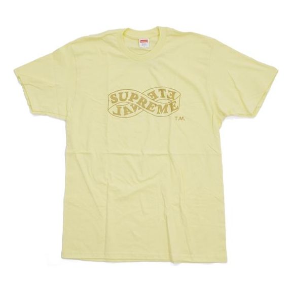 Supreme FW18 Eternal Pale Yellow Logo Tee SUP-FW18-454
