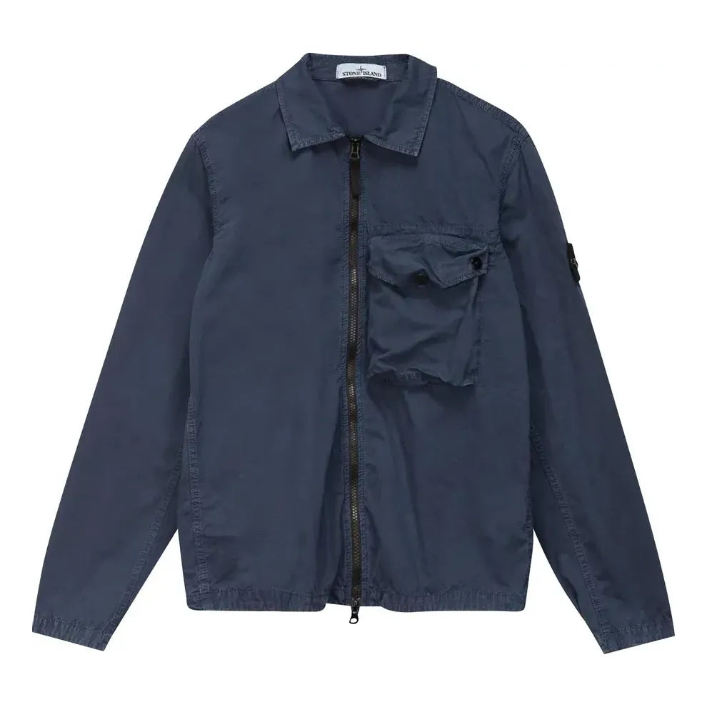 STONE ISLAND Zip Pocket Overshirt 'Dark Blue' 7415117WN-V0124