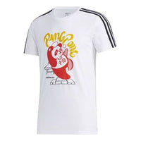 adidas Neo Panda 3-Stripes Graphic T-Shirts 'White Red' GK1551