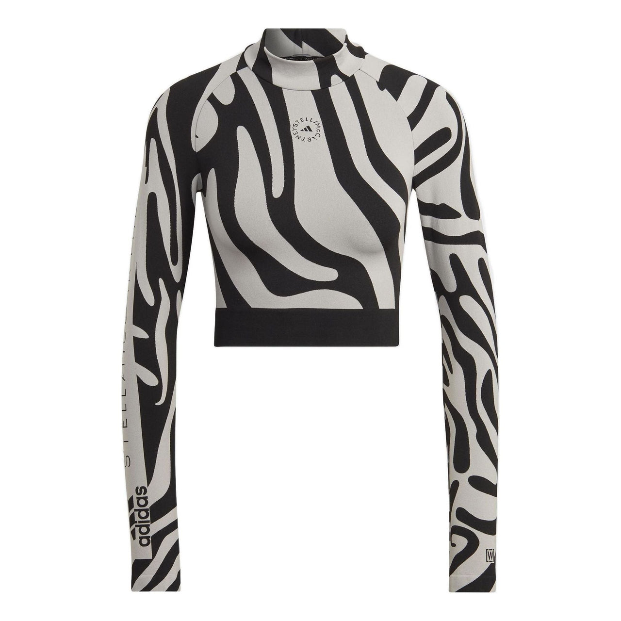 (WMNS) adidas by Stella McCartney Seamless Wolford Crop Top Asia Sizing 'White Black' HF3067