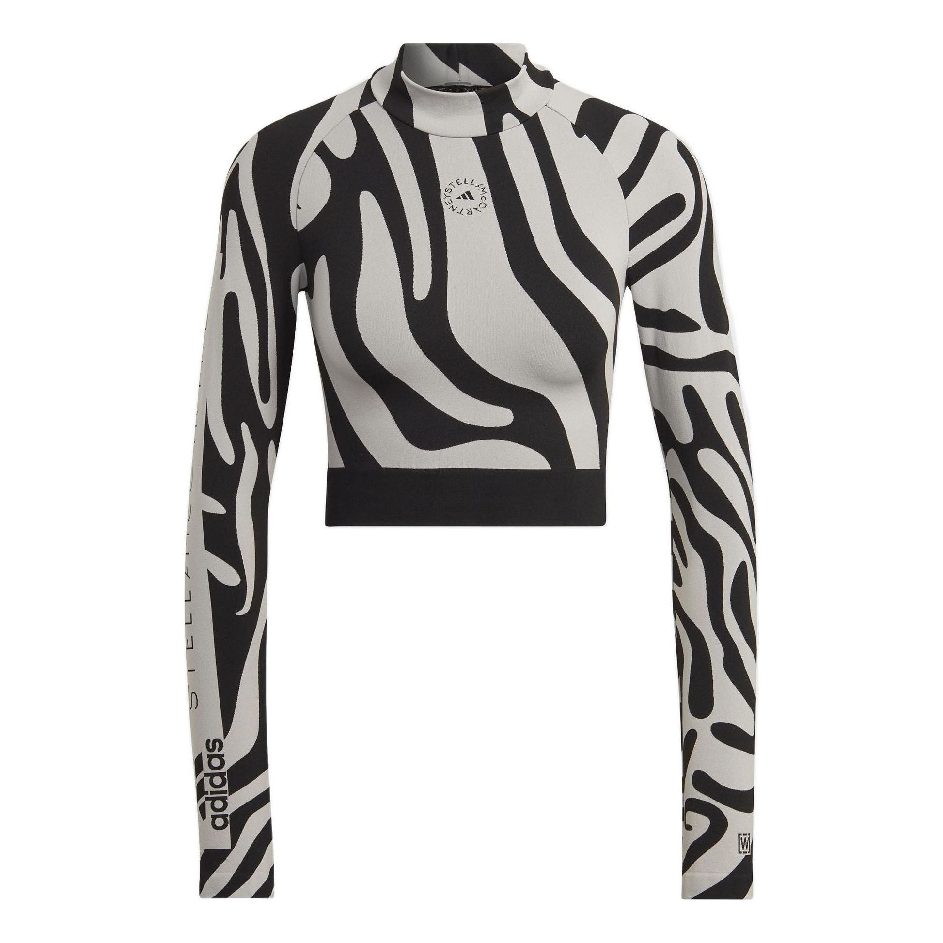 (WMNS) adidas by Stella McCartney Seamless Wolford Crop Top Asia Sizing 'White Black' HF3067
