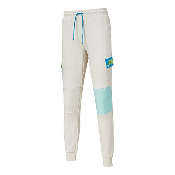 PUMA Patched Track Pants 'White Blue' 532182-05