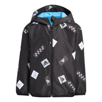 (PS) adidas Logo Hooded Jacket 'Black White' HM5272