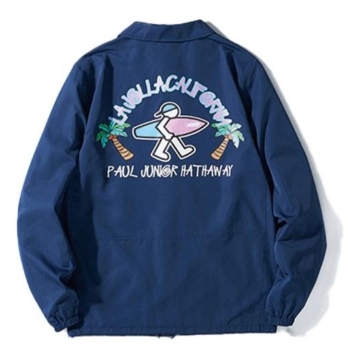 PJs Vigor Series Multi-Color Surf Coach Cartoon Jacket Unisex Navy Blue 20SSJK1007-P