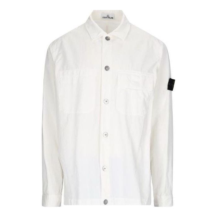 STONE ISLAND Logo-patch Long-sleeve Shirt 'White' 781511729-V0001