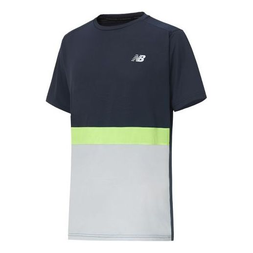 New Balance Men's New Balance Sports Breathable Casual Round Neck Short Sleeve Blue T-Shirt AMT03207-EM1