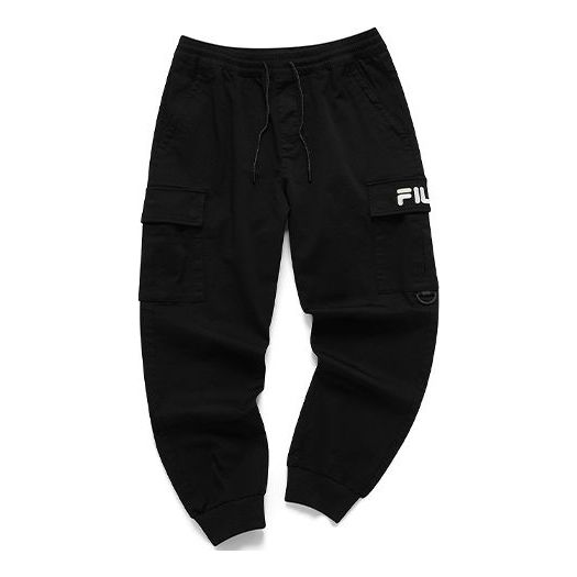 FILA FUSION Woven Lacing Casual Bundle Feet Sports Pants Black T11M113803F-BK