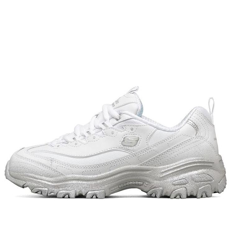 (WMNS) Skechers D'Lites 1.0 Low-Top Running Shoes White/Silver 149231-WSL