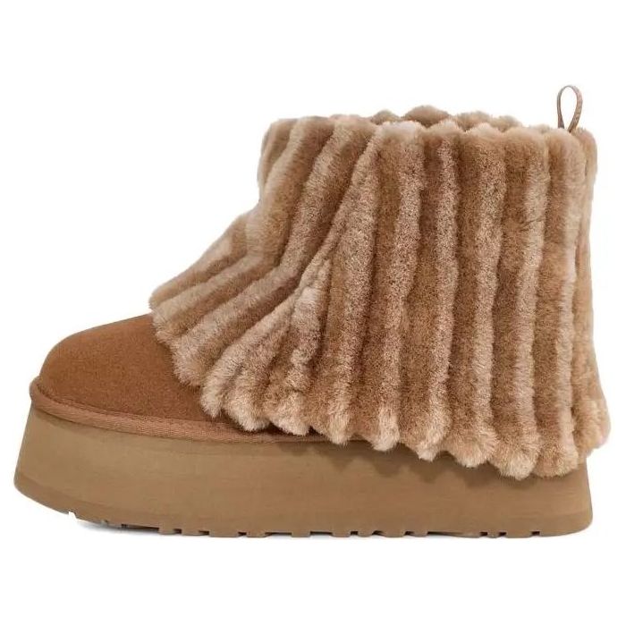 (WMNS) UGG Classic Mini Sherpa Platform Boot 'Chestnut' 1130570-CHE