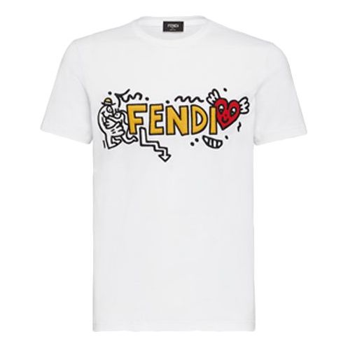 Men's FENDI FW20 limited Mr Doodle Series White FAF532AEM5F0ZNM