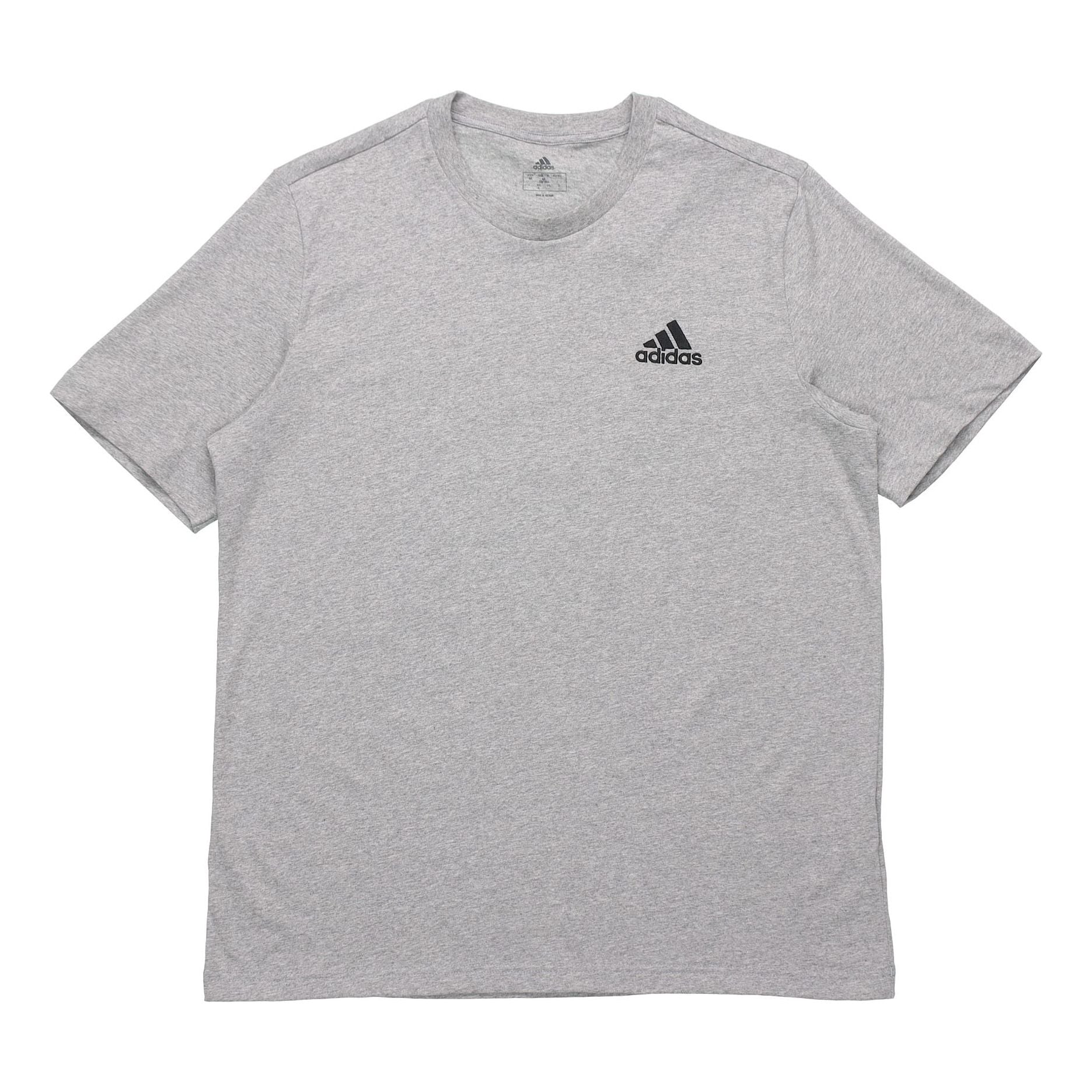 adidas Essentials Embroidered Logo Sports Round Neck Short Sleeve Gray GK9641