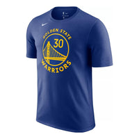 Nike NBA Warriors Curry 30 Alphabet Pattern Printing Breathable Sports Short Sleeve Blue BQ1531-401