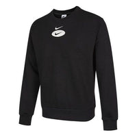Men's Nike As Nsw Sl Bb Crew Casual Sports Fleece Lined Round Neck Long Sleeves Black DM5461-010