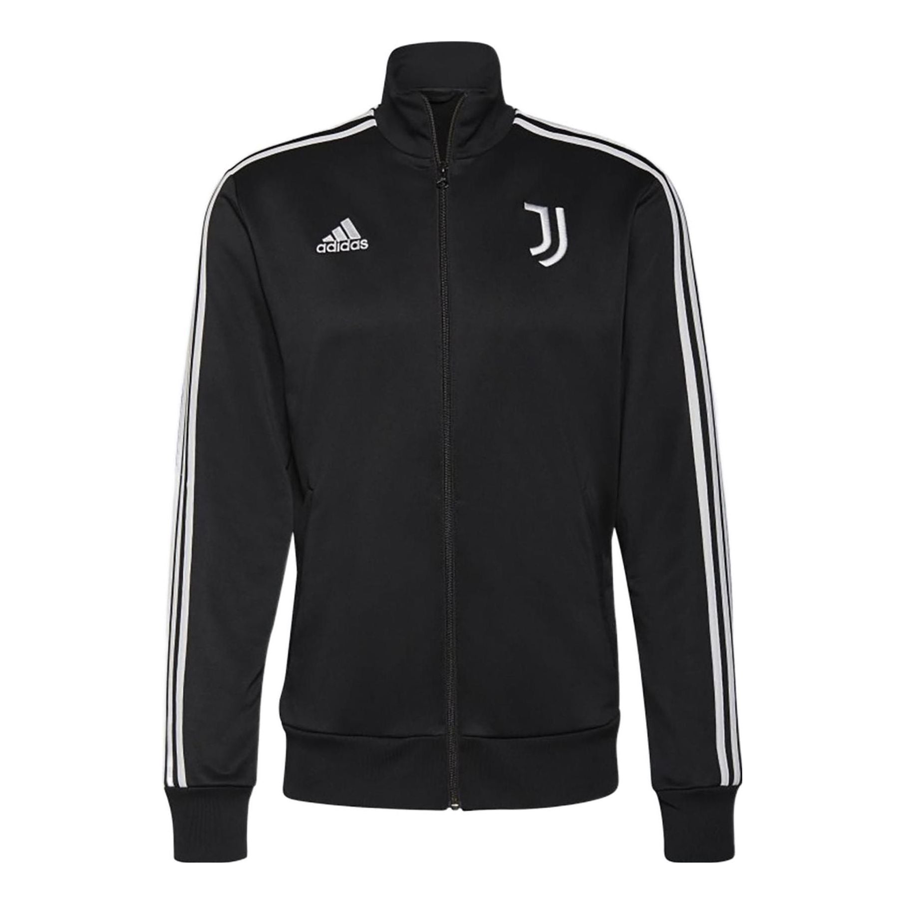 adidas Juve 3S Trk Top Contrasting Colors Stripe Soccer/Football Sports Jacket Black GR2929