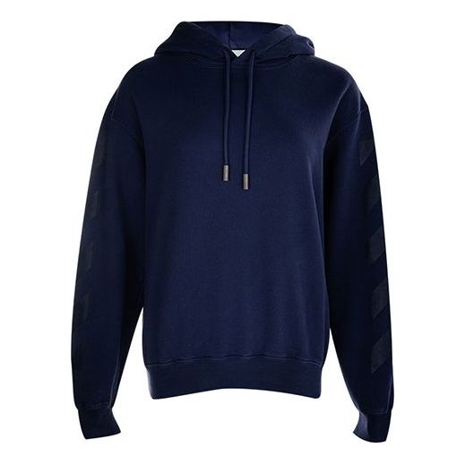 (WMNS) Off-White Hooded Cotton Blue Hoodie OWBB032E19F300963232