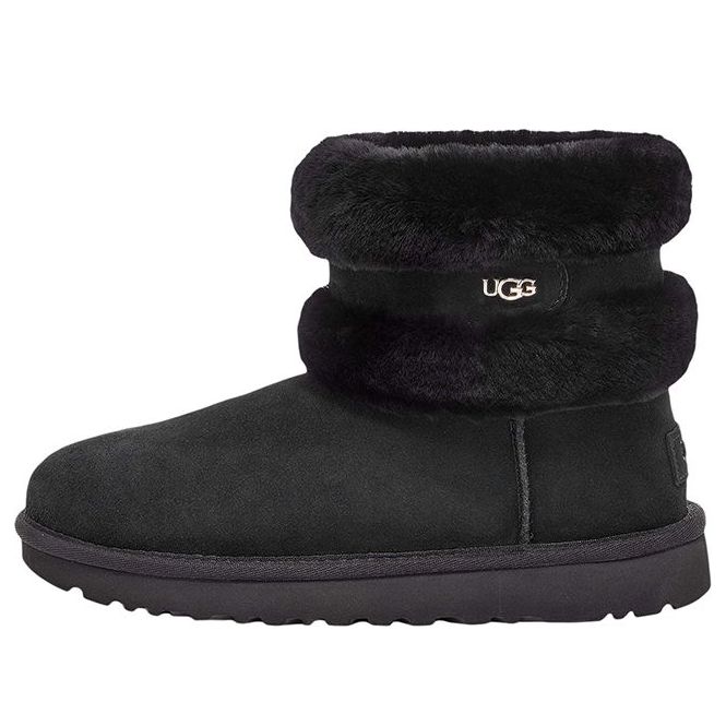 (WMNS) UGG Fluff Mini Belted 'Black' 9405841-BLK