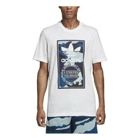 adidas originals Athleisure Casual Sports Round Neck Printing Short Sleeve White DX3662