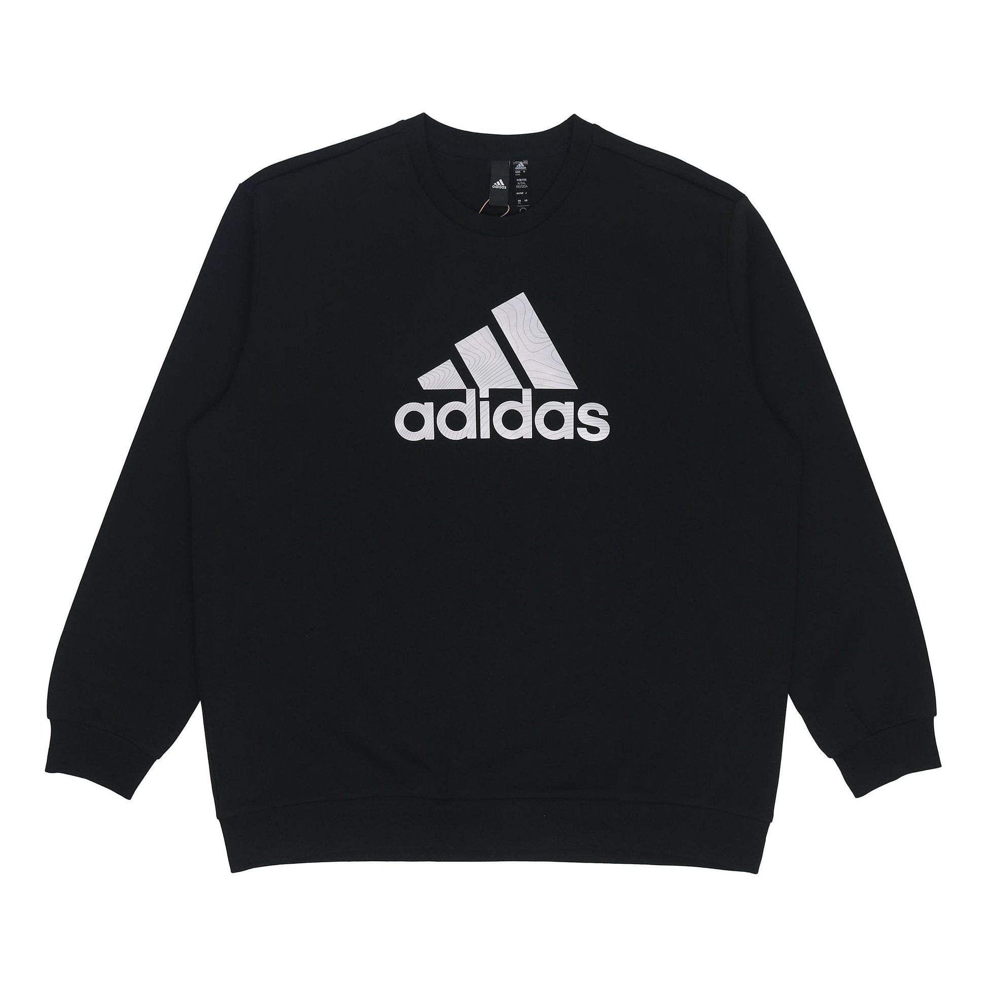Men's adidas Logo Printing Round Neck Pullover Long Sleeves Autumn Black HM2960