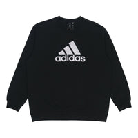 Men's adidas Logo Printing Round Neck Pullover Long Sleeves Autumn Black HM2960