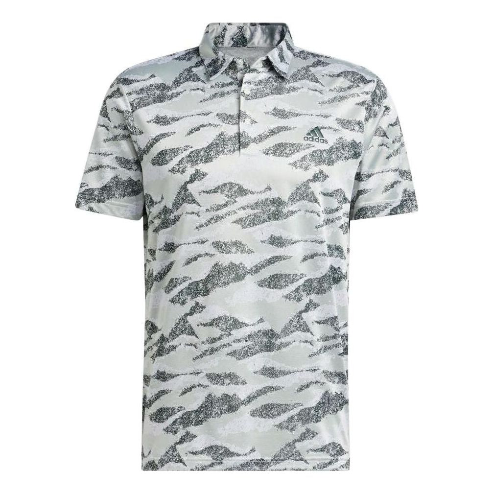 adidas Full Print  Pattern Jacquard Short Sleeve Shirt Men's White HF6500