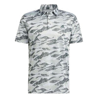 adidas Full Print  Pattern Jacquard Short Sleeve Shirt Men's White HF6500