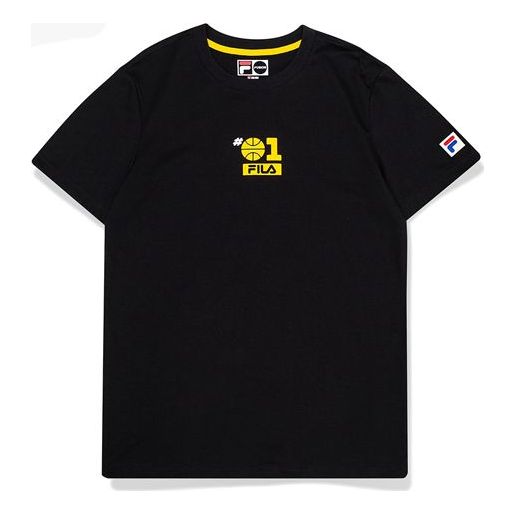 FILA FUSION Basketball Numeric Alphabet Printing Short Sleeve Black T11M022112F-BK
