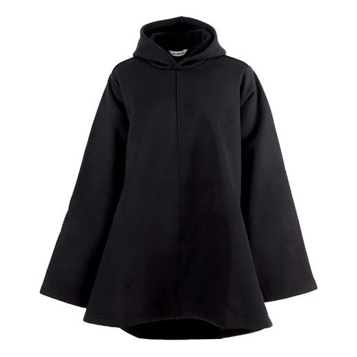 (WMNS) Balenciaga SS21 Solid Color hooded Loose Fit Hoodie Black 645156TJV451000