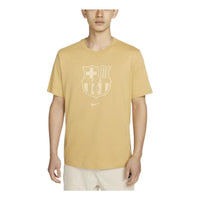 Nike FC Barcelona Crest Soccer T-Shirt 'Yellow' DJ1307-714