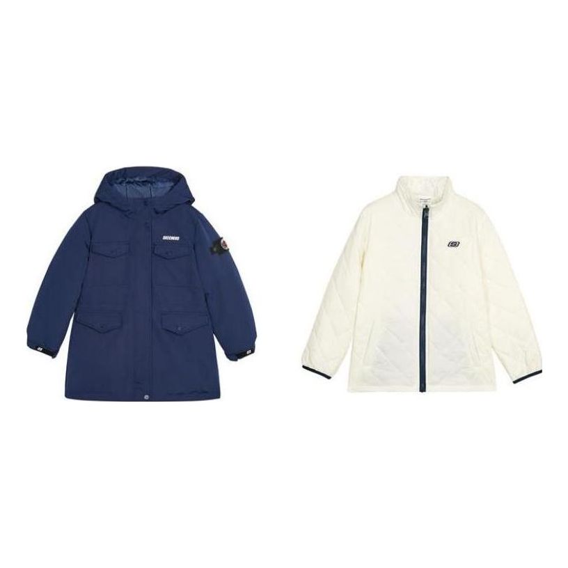 (GS) Skechers Logo Printed Long Down Jacket 'Multi-Color' L421G116