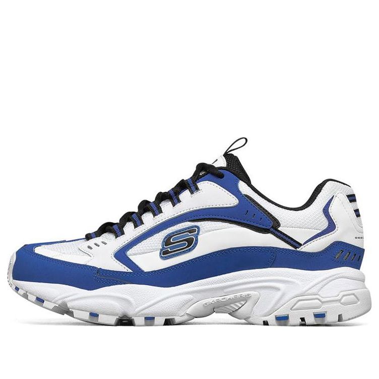 Skechers Stamina Low Top Running Shoes White/Blue 51286-WBL