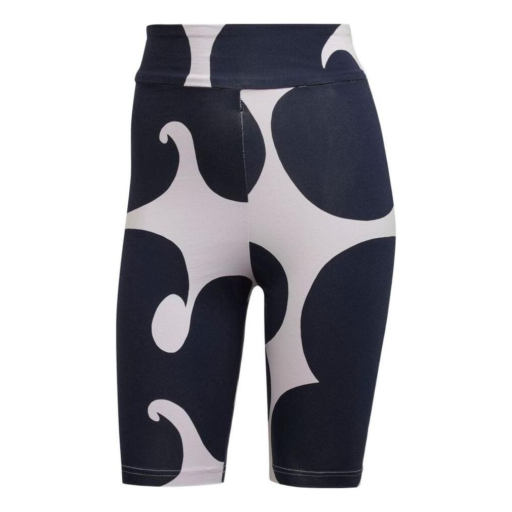 (WMNS) adidas x Marimekko Rib Short Leggings Knee Length Asia Sizing 'Purple Navy' HH8760