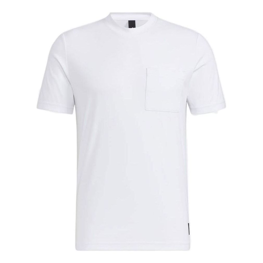 Men's adidas Casual Breathable Round Neck Pullover Short Sleeve Japanese Version White T-Shirt HD0022