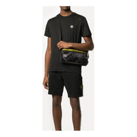 Men's STONE ISLAND Garment Dyed Patch Logo Tee logo Short Sleeve Black 721524113-V0029