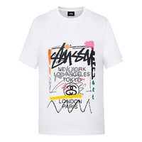 Stussy Splash Ink Alphabet Short Sleeve Unisex White 2003131