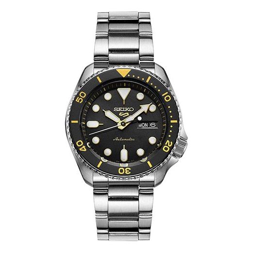 SEIKO Casual waterproof Automatic Sports Mechanical Watch 'Black Silver Gold' SRPD57K1
