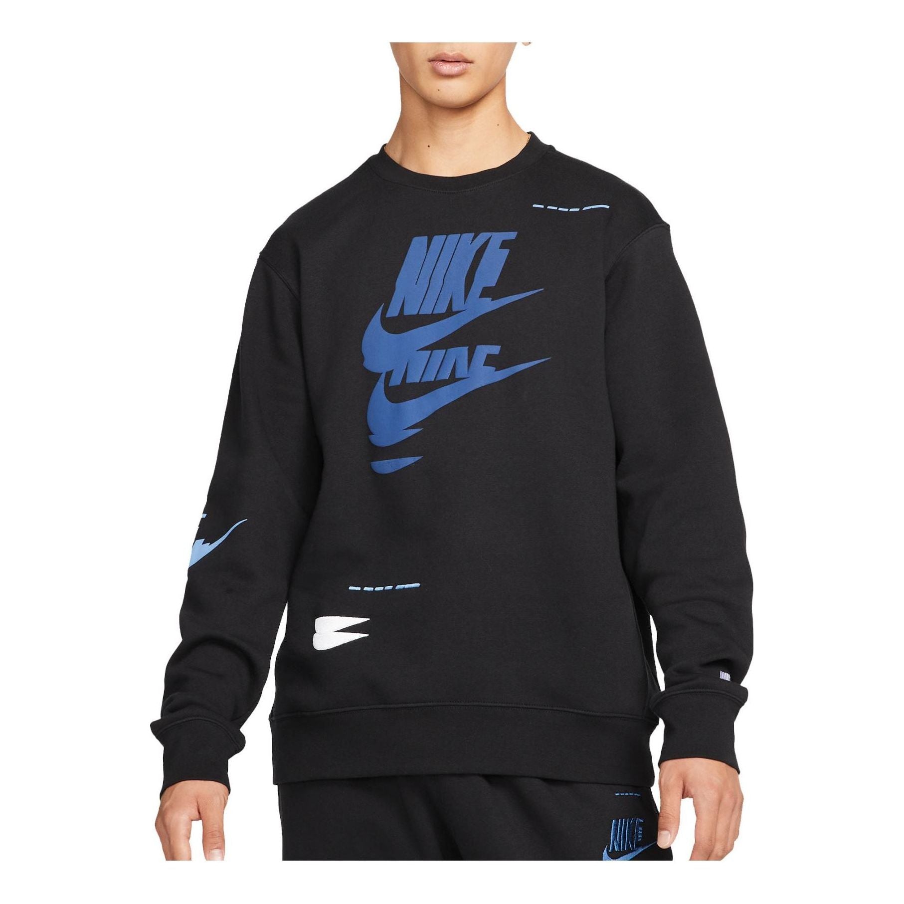 Nike Sportswear Sport Fleece Crew 'Black Blue' DM6875-010