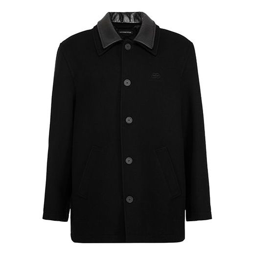 Balenciaga Double Collar Wool-Blend Coat 'Black' 626314TIU071000