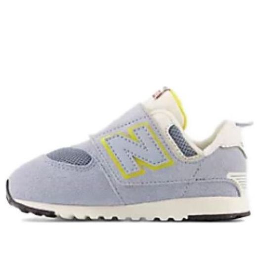 (TD) New Balance 574 New-B Hook & Loop Wide 'Light Arctic Grey Yellow' NW574KB1