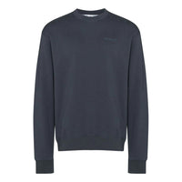 Men's Off-White FW22 Logo Printing Round Neck Pullover Navy Blue OMBA057S22FLE0054646
