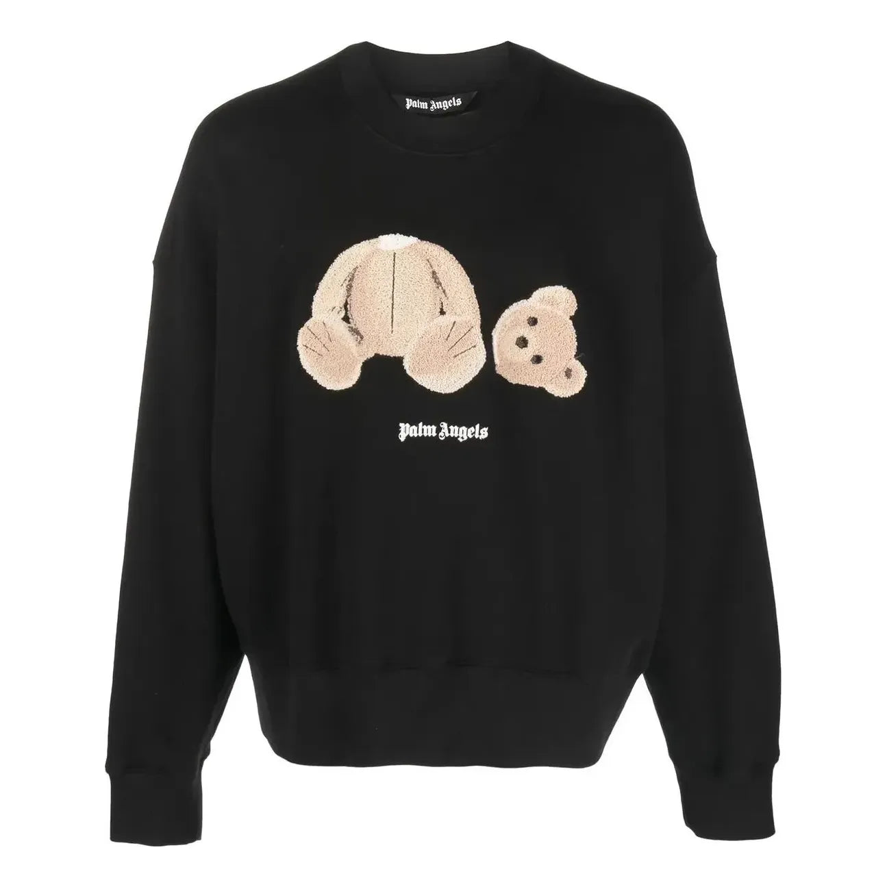 Palm Angels Bear Motif Crew-Neck Sweatshirt 'Black' PMBA026C99FLE0021060