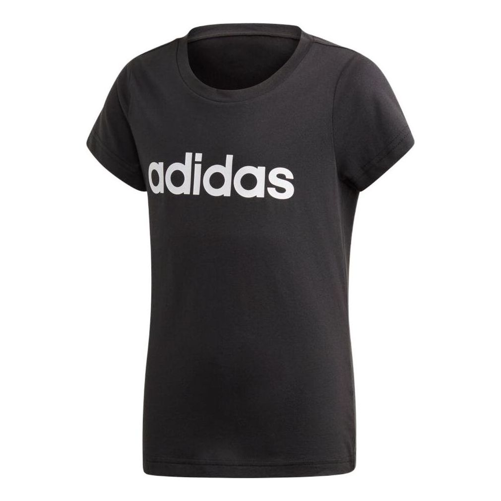 (GS) adidas Essentials Linear T-Shirt Asia Sizing 'Black White' EH6173