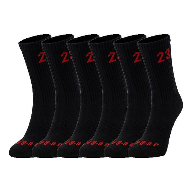 Unisex U Air Jordan Essential Crew 6pr Sports Stockings 6 Packs Black DH4287-011