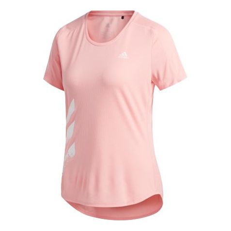 (WMNS) adidas Reflective Printing Running Sports Short Sleeve Pink FR8383