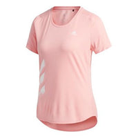 (WMNS) adidas Reflective Printing Running Sports Short Sleeve Pink FR8383