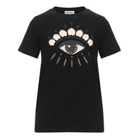 KENZO Eye Pattern Alphabet Printing Short Sleeve Black FA62TS8454YD-99