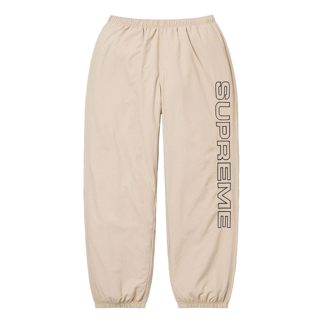 Supreme Spellout Embroidered Track Pants 'Beige Black' SUP-FW23-033
