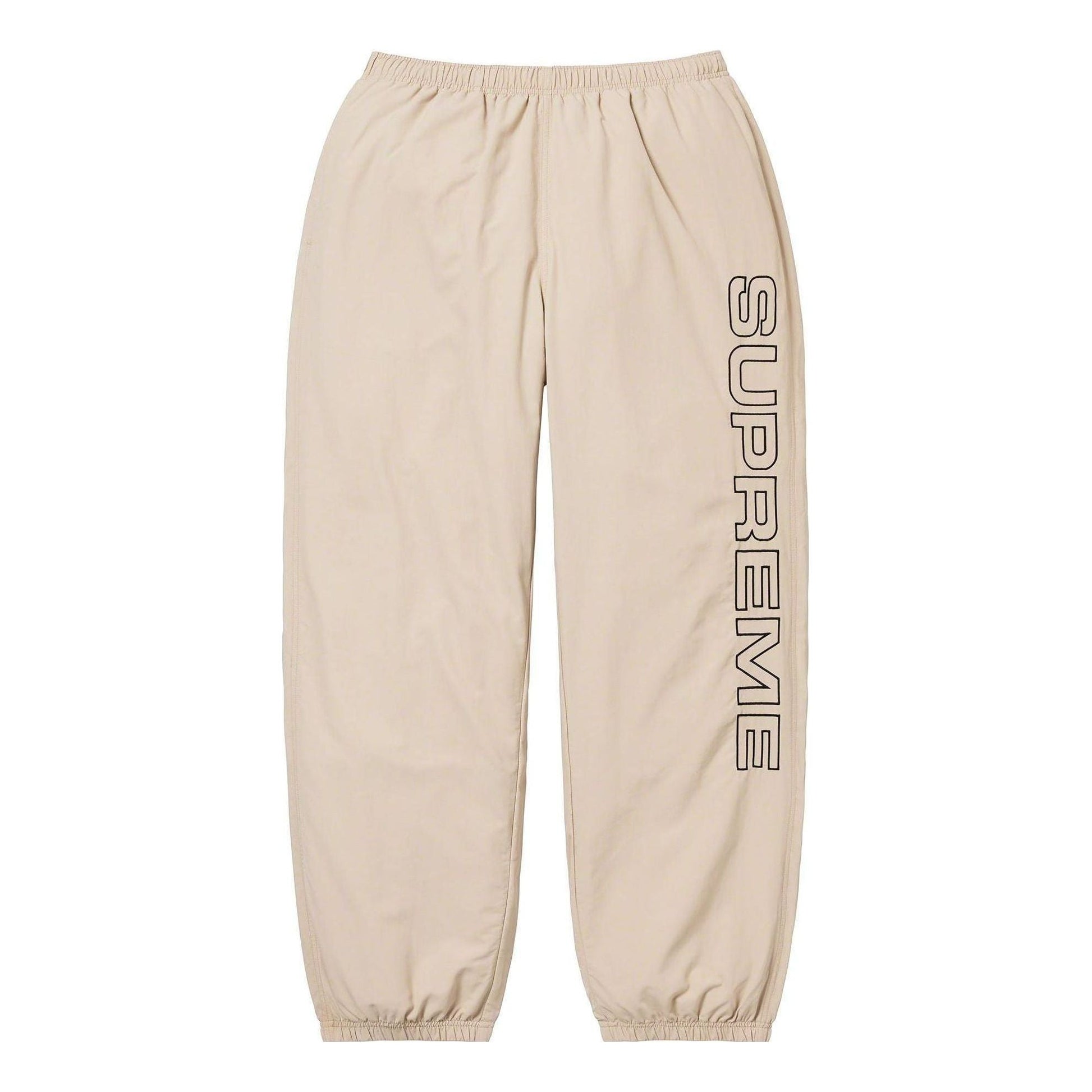 Supreme Spellout Embroidered Track Pants 'Beige Black' SUP-FW23-033