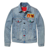 Men's Levis x LEGO Group Crossover Series lapel Denim Jacket Denim Blue 77380-0023